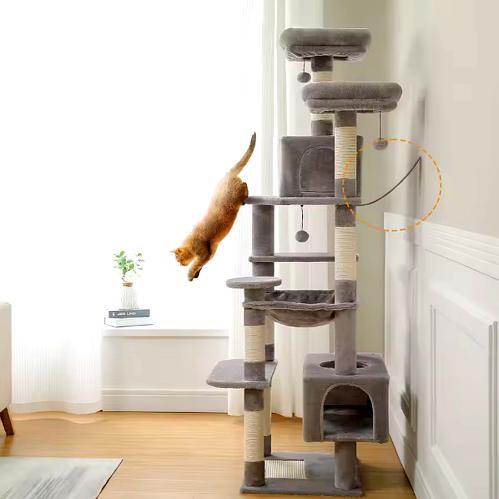 Arbre à Chat XXL Turnpike 200 – Stabilité, Confort et Design pour Grands Chats